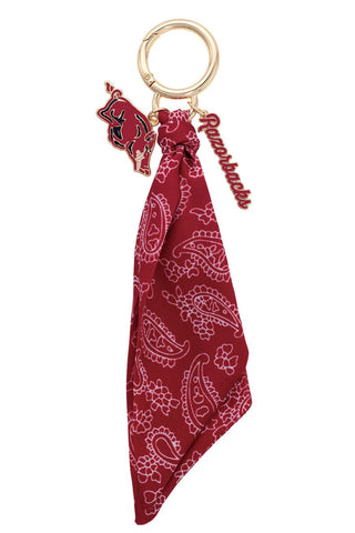 Arkansas Razorbacks Logo Bandana Bag Charm - Annie Jack TX