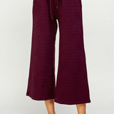 Textured Cropped Wide  Leg Pants