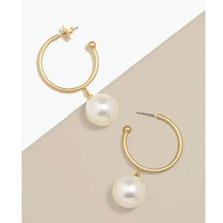 Pearl Bead Hoop Earring - Annie Jack TX