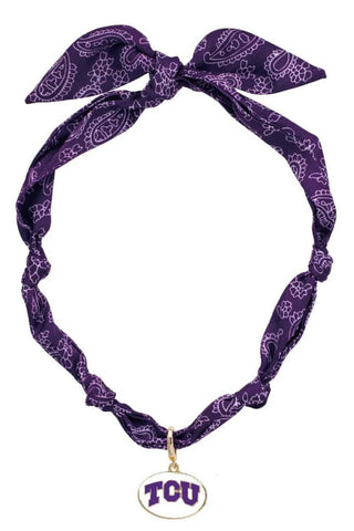 TCU Horned Frogs Logo Bandana Scarf Necklace - Annie Jack TX