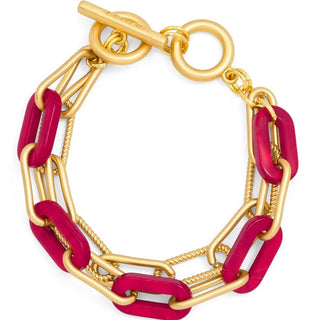 Marbled Resin Link Layered Toggle Bracelet - Annie Jack TX