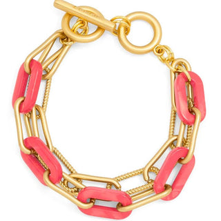 Marbled Resin Link Layered Toggle Bracelet - Annie Jack TX