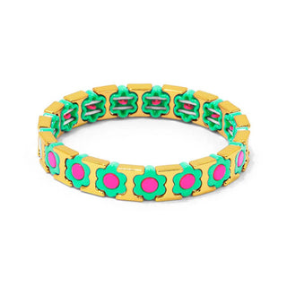 Flower Enamel Stretch Bracelet - Annie Jack TX