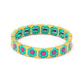 Flower Enamel Stretch Bracelet - Annie Jack TX
