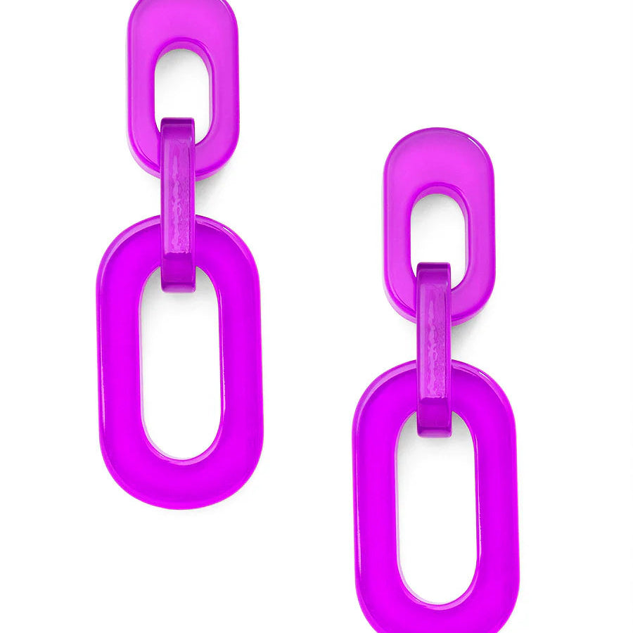 Resin Cable Chain Drop Earring - Annie Jack TX