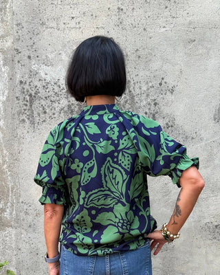 V Neck Gathered Sleeve Top - Annie Jack TX