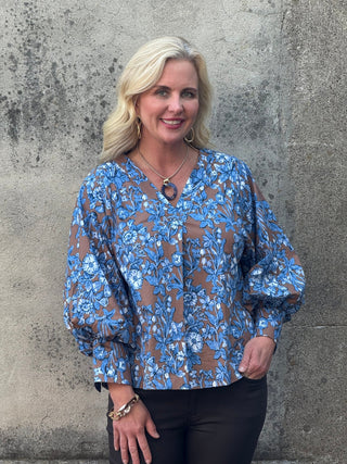 V Neck Floral Top - Annie Jack TX
