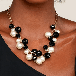 Pearl and Chain Collar Necklace - Annie Jack TX
