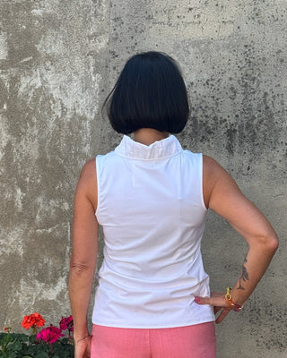 Evelyn Ruffle Neckline Sleeveless Top - Annie Jack TX