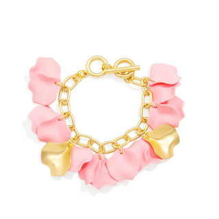 Resin and Metal Petal Link Bracelet - Annie Jack TX