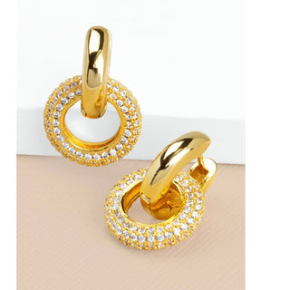 Small Pave Oval Link Drop Earring - Annie Jack TX