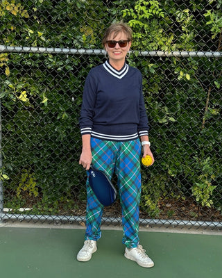 Breaker Pant Green/Blue Plaid - Annie Jack TX