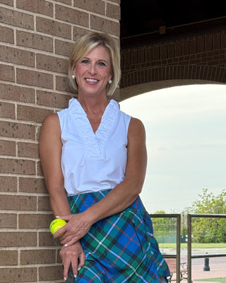 Evelyn Ruffle Neckline Sleeveless Top - Annie Jack TX