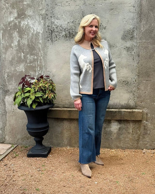 Open Sweater with Horses - Annie Jack TX