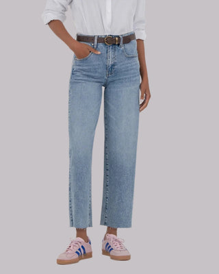 Gwen High Rise Wide Leg Slouch Raw Hem - Annie Jack TX