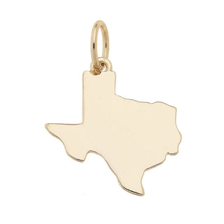 Texas Shaped State Charm in Shiny Gold - Annie Jack TX