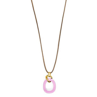 Curved Oval Pendant Long Necklace - Annie Jack TX