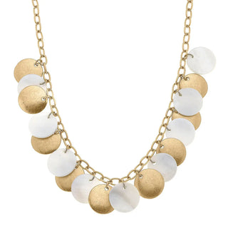 Naya Pearl and Gold Disc Necklace - Annie Jack TX