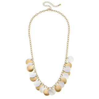 Naya Pearl and Gold Disc Necklace - Annie Jack TX