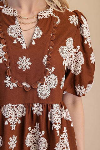 Puff Printed Midi Dress - Annie Jack TX