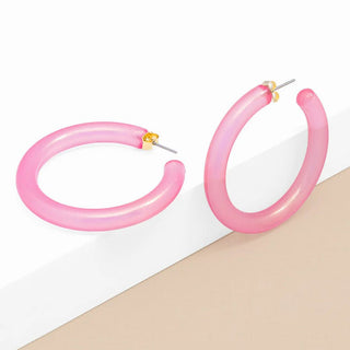 Lucite Shimmer Hoop Earring - Annie Jack TX