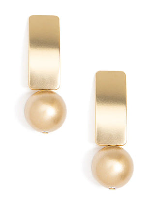 Matte Gold Resin Bead Drop Earring - Annie Jack TX