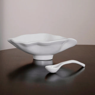 Vida Havana Small Oval Bowl w/Spoon White - Annie Jack TX