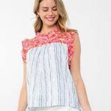 Floral and Striped Top
