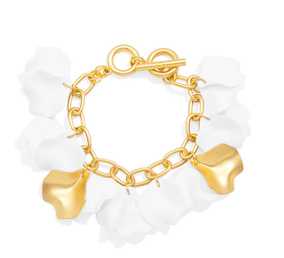 Resin and Metal Petal Link Bracelet - Annie Jack TX