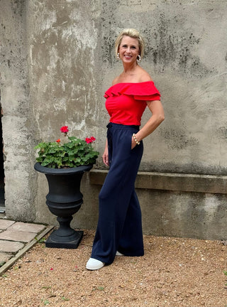 06/09/25 STL-Leah Red Ruffle Top