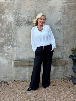 10/7/24 Jennifer Pleated White Top