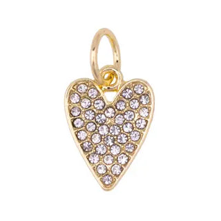 Pave Heart Charm in Shiny Gold - Annie Jack TX
