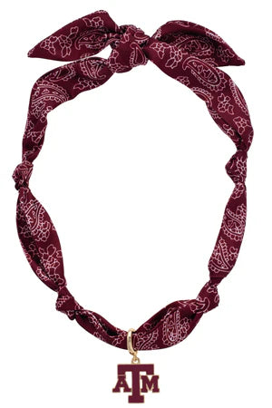 Texas A&M Aggies Logo Bandana Scarf Necklace - Annie Jack TX