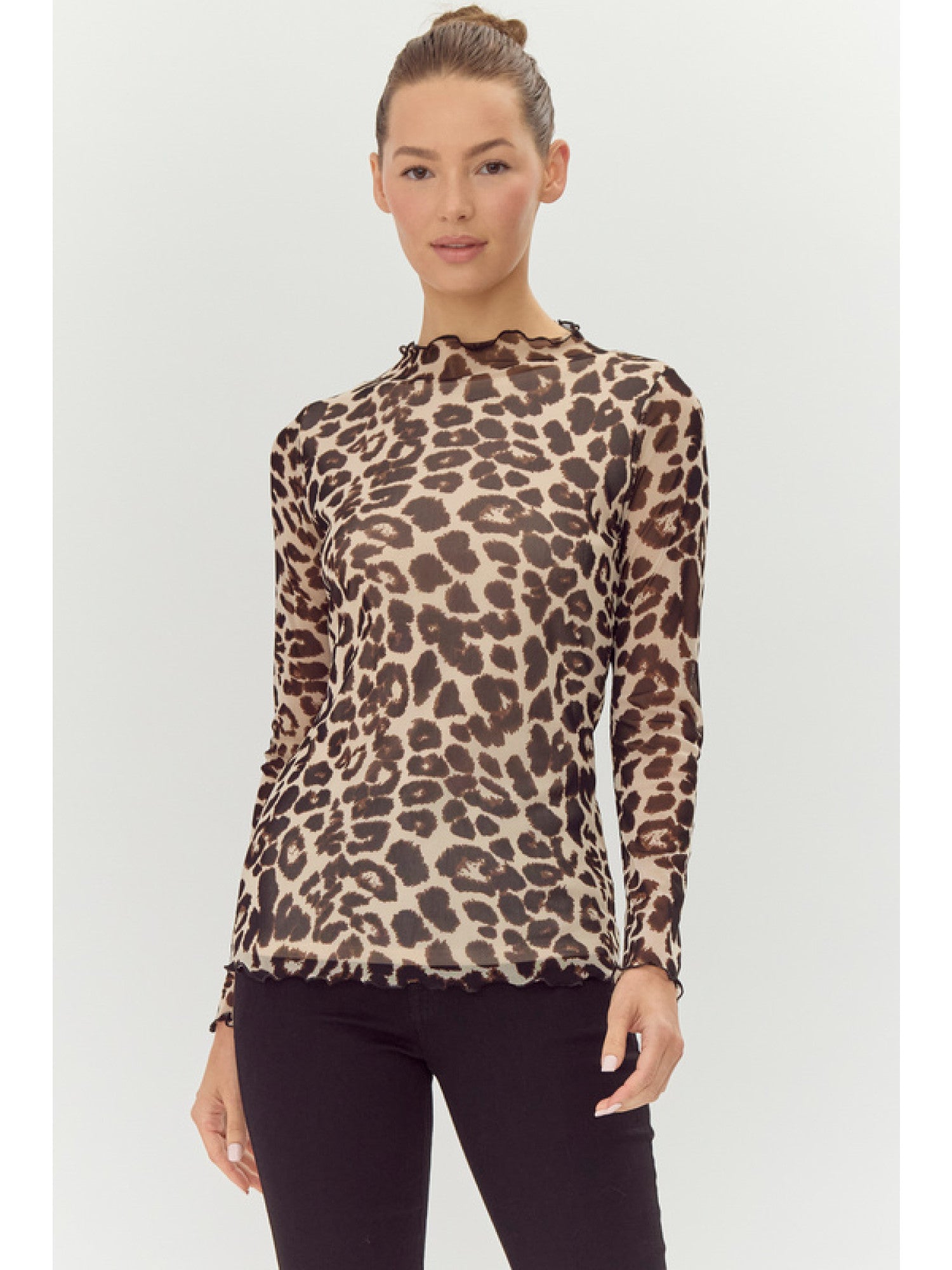 Animal Print Long Sleeve Top - Annie Jack TX