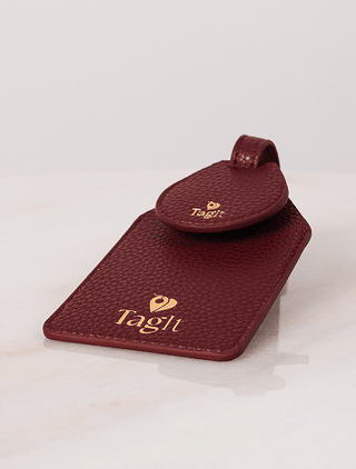 Wayfinder Vegan Pebble Leather AirTag Luggage Tag - Annie Jack TX
