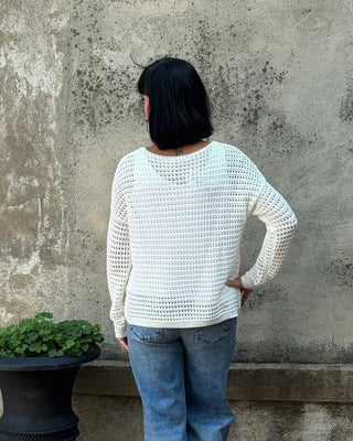 Seaside Fishnet Crochet Knit Sweater - Annie Jack TX