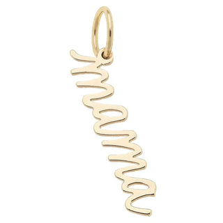 Mama Cursive Script Charm in Shiny Gold - Annie Jack TX