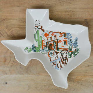 Texas Love State Shaped Platter - Annie Jack TX