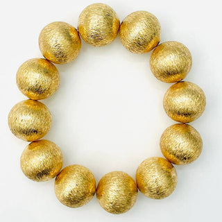 Classic Gold Textured Ball Stretch Bracelet - Annie Jack TX
