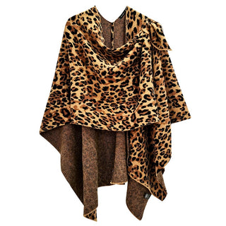 Animal Print Large Shawl Poncho - Annie Jack TX