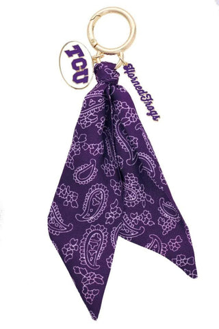 TCU Horned Forgs Logo Bandana Bag Charm - Annie Jack TX