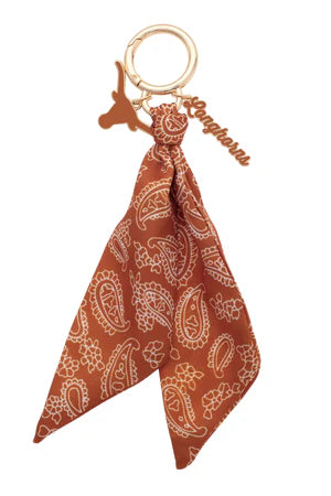 Texas Longhorn Logo Bandana Bag Charm - Annie Jack TX
