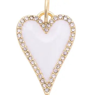 Stretched Pave Heart Charm in White - Annie Jack TX