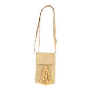 Straw Tassel Crossbody Phone Bag - Annie Jack TX