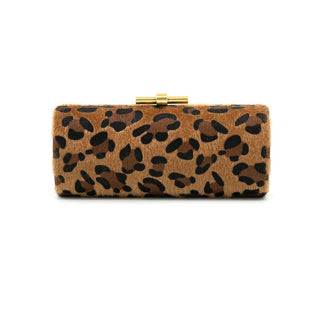 Leopard Print Clutch with Detachable Chain Strap - Annie Jack TX