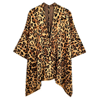 Animal Print Large Shawl Poncho - Annie Jack TX