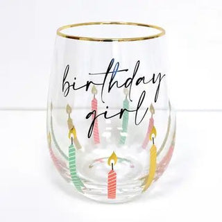 Birthday Girl Stemless Wine Glass - Annie Jack TX