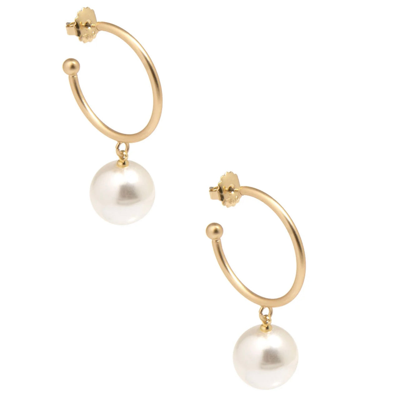 Pearl Bead Hoop Earring - Annie Jack TX