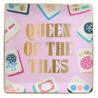 Ceramic Mahjong Trinket Tray | Queen of the Tiles - Annie Jack TX