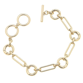 Bella Multi-Charm Toggle Bracelet Base in Shiny Gold - Annie Jack TX